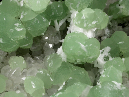 Prehnite on Calcite with Laumontite from Prospect Park Quarry, Prospect Park, Passaic County, New Jersey