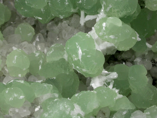 Prehnite on Calcite with Laumontite from Prospect Park Quarry, Prospect Park, Passaic County, New Jersey