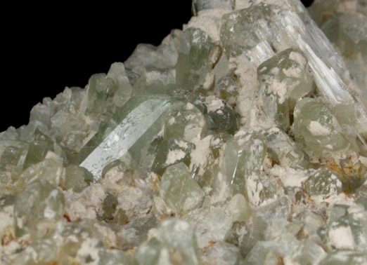 Diopside on Tremolite from De Kalb, St. Lawrence County, New York