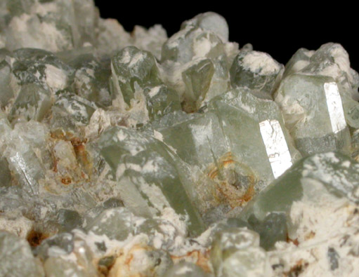 Diopside on Tremolite from De Kalb, St. Lawrence County, New York