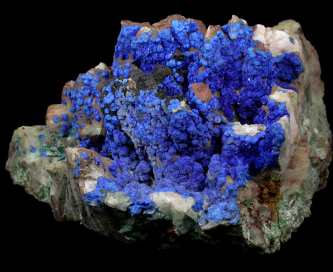 Azurite on Quartz from Manto Cuba Mine, Inca de Oro, Chile