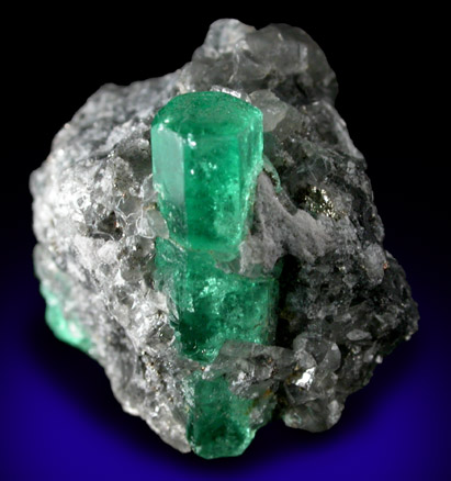 Beryl var. Emerald in Calcite with Pyrite from Chivor Mine, Guavi-Guateque District, Boyac Department, Colombia