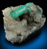 Beryl var. Emerald on Calcite from Polveros Mine, Vasquez-Yacopí District, Boyacá Department, Colombia