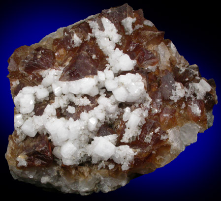 Harmotome on Calcite from Whitesmith Mine, near Strontian, Loch Sunart, Highland (formerly Argyll), Scotland