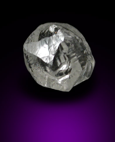 Diamond (0.45 carat white dodecahedral crystal) from Premier Mine, Gauteng Province, South Africa