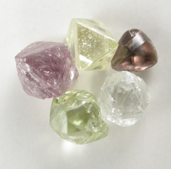 Diamond (set of five colored diamonds totaling 2.31 carats) from India, Australia, South Africa, Namibia