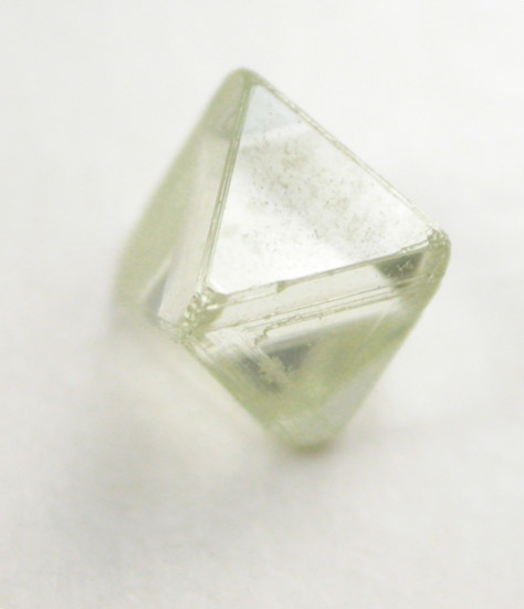 Diamond (0.41 carat yellow octahedral crystal) from Oranjemund District, southern coastal Namib Desert, Namibia