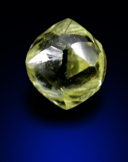 Diamond (0.35 carat fancy-yellow dodecahedral crystal) from Williamson Mine, Mwadui, Tanzania