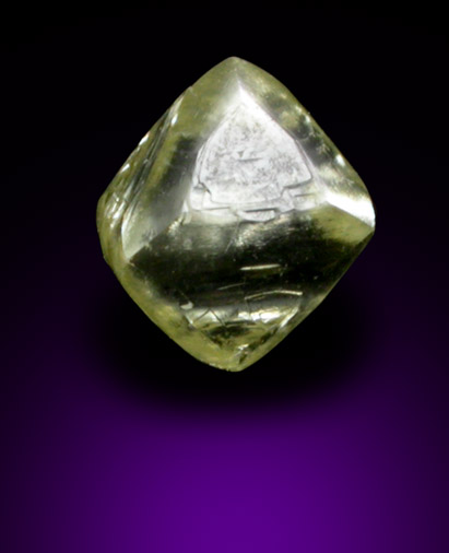 Diamond (0.40 carat fancy-yellow octahedral crystal) from Oranjemund District, southern coastal Namib Desert, Namibia