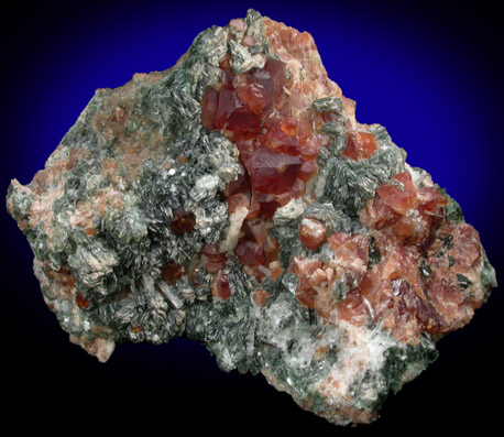 Grossular Garnet with Clinochlore from Val d'Ala, Torino, Piemonte, Italy