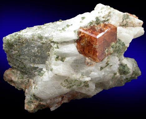 Grossular Garnet in Meionite with Diopside from Pitts-Tenney Quarry, Minot, Androscoggin County, Maine
