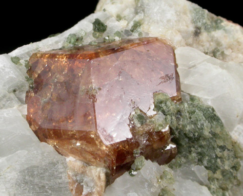 Grossular Garnet in Meionite with Diopside from Pitts-Tenney Quarry, Minot, Androscoggin County, Maine