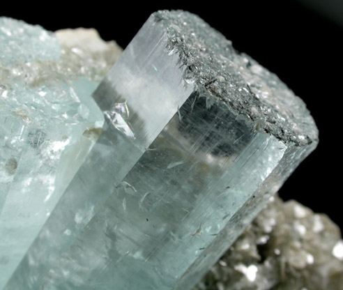 Beryl var. Aquamarine with Muscovite and Schorl Tourmaline from Nagar, Hunza Valley, Gilgit District, Gilgit-Baltistan, Pakistan