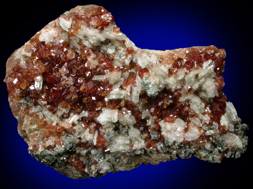 Grossular Garnet with Diopside and Clinochlore from Alpe delle Frasse, Torino, Piemonte, Italy