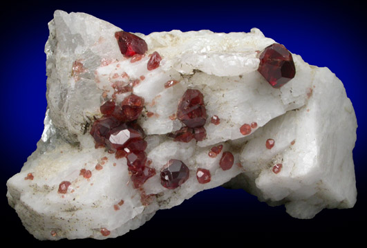 Spessartine Garnet on Albite-Microcline from Gilgit District, Gilgit-Baltistan, Pakistan