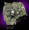 Bournonite on Pyrite from Mina Machacamarca, Viboras section, near Colavi, Potosi, Bolivia