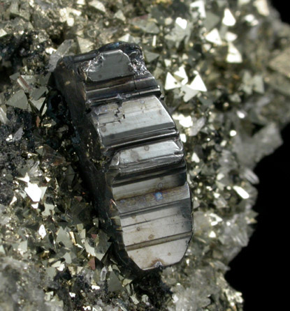 Bournonite on Pyrite from Mina Machacamarca, Viboras section, near Colavi, Potosi, Bolivia