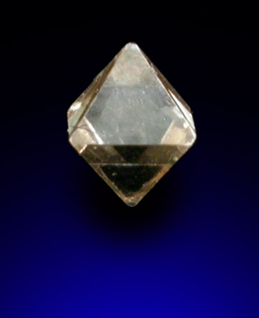 Diamond (0.07 carat pale-brown octahedral crystal) from Mirny, Republic of Sakha, Siberia, Russia