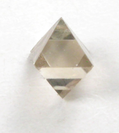 Diamond (0.07 carat pale-brown octahedral crystal) from Mirny, Republic of Sakha, Siberia, Russia