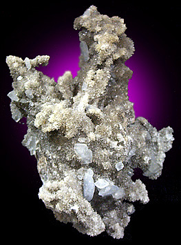 Celestine on Calcite from Route 13 road cut, Chittenengo Falls, Madison County, New York
