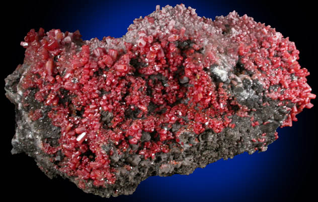 Vanadinite with Calcite from North Geronimo Mine, La Paz County, Arizona