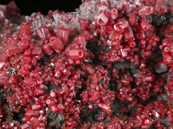 Vanadinite with Calcite from North Geronimo Mine, La Paz County, Arizona