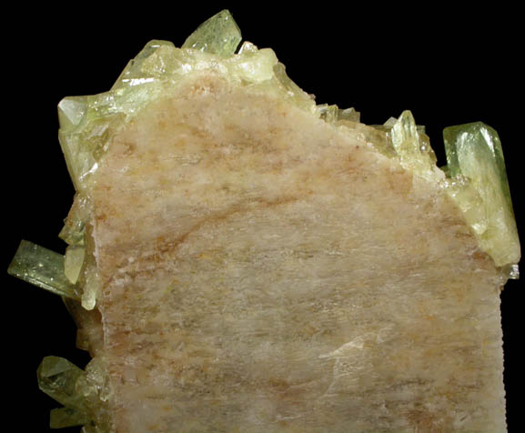 Brazilianite on Albite from Lavra do Telrio, Linpolis, Divino das Laranjeras, Minas Gerais, Brazil