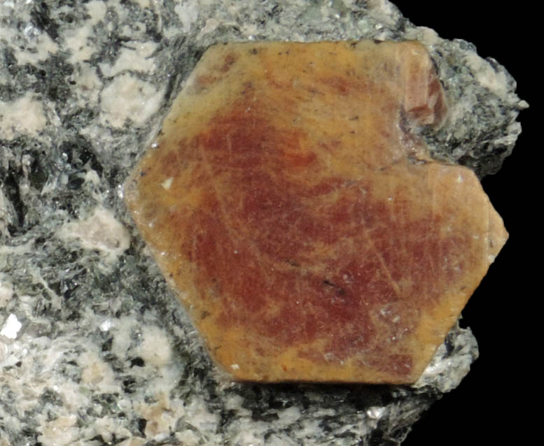 Corundum in Biotite schist from Sagstuen, Farsjo, Nes, Romerike, Akershus Fylke, Norway