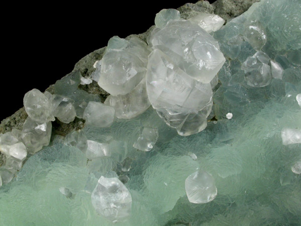 Prehnite with Calcite from Prospect Park Quarry, Prospect Park, Passaic County, New Jersey