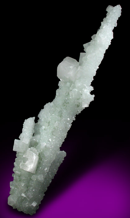 Apophyllite on Prehnite pseudomorphs after Laumontite from Bombay Quarry, Mumbai (Bombay), Maharashtra, India