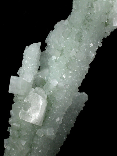 Apophyllite on Prehnite pseudomorphs after Laumontite from Bombay Quarry, Mumbai (Bombay), Maharashtra, India