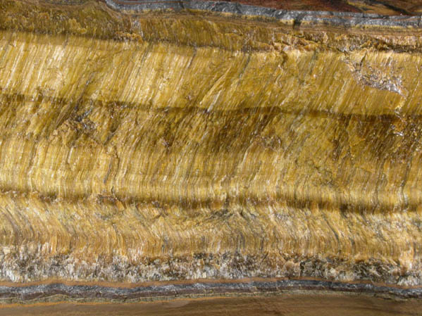 Quartz pseudomorphous after Crocidolite-Riebeckite (Tiger-Eye) from headwaters of the Orange River, Northern Cape Province, South Africa