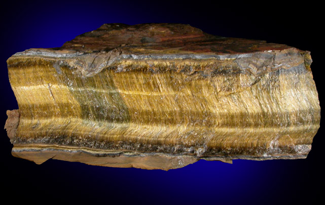 Quartz pseudomorphous after Crocidolite-Riebeckite (Tiger-Eye) from headwaters of the Orange River, Northern Cape Province, South Africa