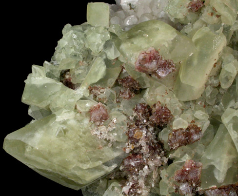 Chabazite-Ca on Datolite with pseudomorphs after Anhydrite from Upper New Street Quarry, Paterson, Passaic County, New Jersey