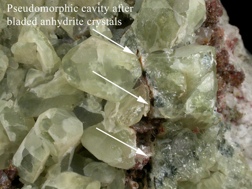 Chabazite-Ca on Datolite with pseudomorphs after Anhydrite from Upper New Street Quarry, Paterson, Passaic County, New Jersey