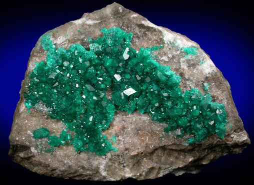 Dioptase from Altyn-Tyube, 66 km east of Karagandy, Karaganda Oblast', Kazakhstan (Type Locality for Dioptase)