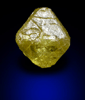 Diamond (0.77 carat fancy-yellow octahedral crystal) from Northern Cape Province, South Africa