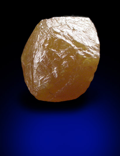 Diamond (0.82 carat brown-orange distorted crystal) from Mbuji-Mayi (Miba), 300 km east of Tshikapa, Democratic Republic of the Congo