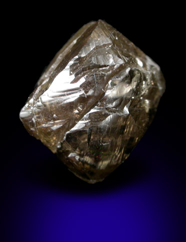 Diamond (3.23 carat brown distorted octahedral crystal) from Northern Cape Province, South Africa