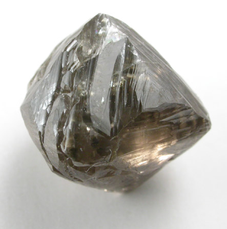 Diamond (3.23 carat brown distorted octahedral crystal) from Northern Cape Province, South Africa