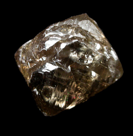 Diamond (3.23 carat brown distorted octahedral crystal) from Northern Cape Province, South Africa