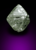 Diamond (0.74 carat green octahedral crystal) from Gran Sabana region, Bolivar Province, Venezuela
