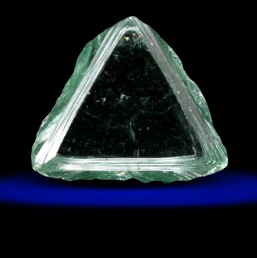 Diamond (1.45 carat fancy-green macle, twinned crystal) from Udachnaya Mine, Republic of Sakha, Siberia, Russia