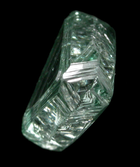 Diamond (1.45 carat fancy-green macle, twinned crystal) from Udachnaya Mine, Republic of Sakha, Siberia, Russia