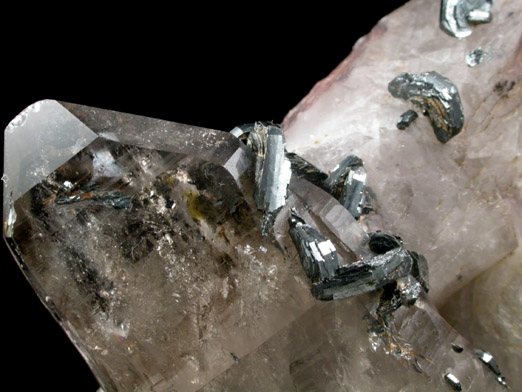 Hematite on Smoky Quartz with Rutile and Hematite inclusions from Novo Horizonte, Bahia, Brazil