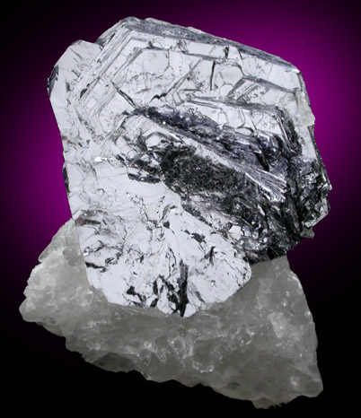 Molybdenite on Quartz from Moly Hill Mine, La Motte Township, Qubec, Canada