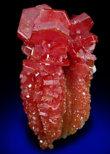 Vanadinite on Barite with Aragonite from Mibladen, Haute Moulouya Basin, Zeida-Aouli-Mibladen belt, Midelt Province, Morocco