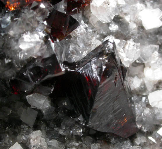 Sphalerite on Quartz with Dolomite from Elmwood Mine, Carthage, Smith County, Tennessee