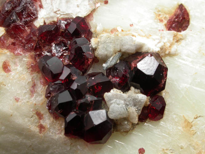 Spessartine Garnet on Microcline from Shigar Valley, Skardu District, Gilgit-Baltistan, Pakistan