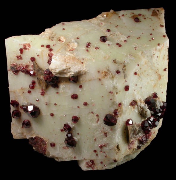 Spessartine Garnet on Microcline from Shigar Valley, Skardu District, Gilgit-Baltistan, Pakistan